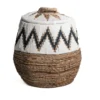 Waterhyacint mand Tali met deksel wit/naturel Medium