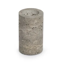 Waxinelichthouder cilinder Titanium Travertine L 6x10cm