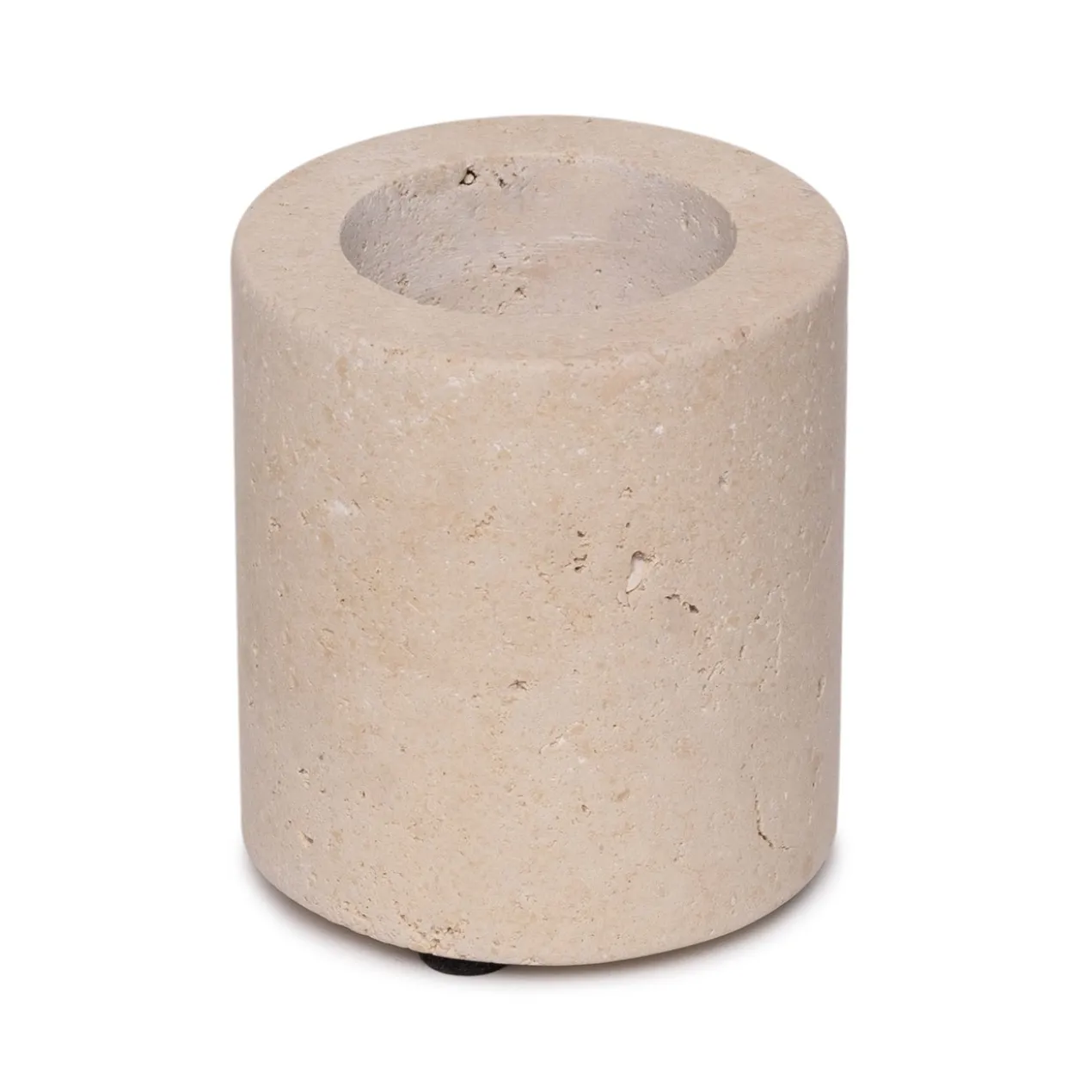 Waxinelichthouder cilinder Travertine M 6x7cm