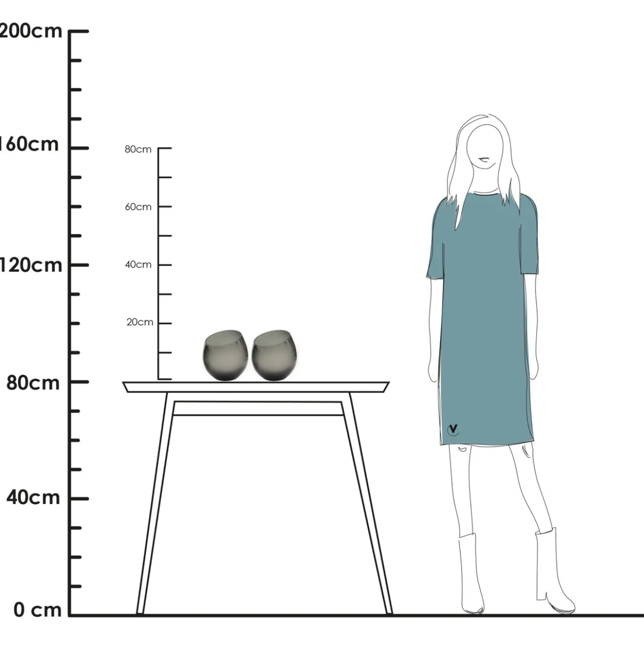 Waxinelichthouder Moho Ø15,5 cm grey - set van 2