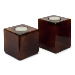 Waxinelichthouder Pia H10 cm brown