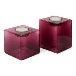 Waxinelichthouder Pia H8 cm burgundy