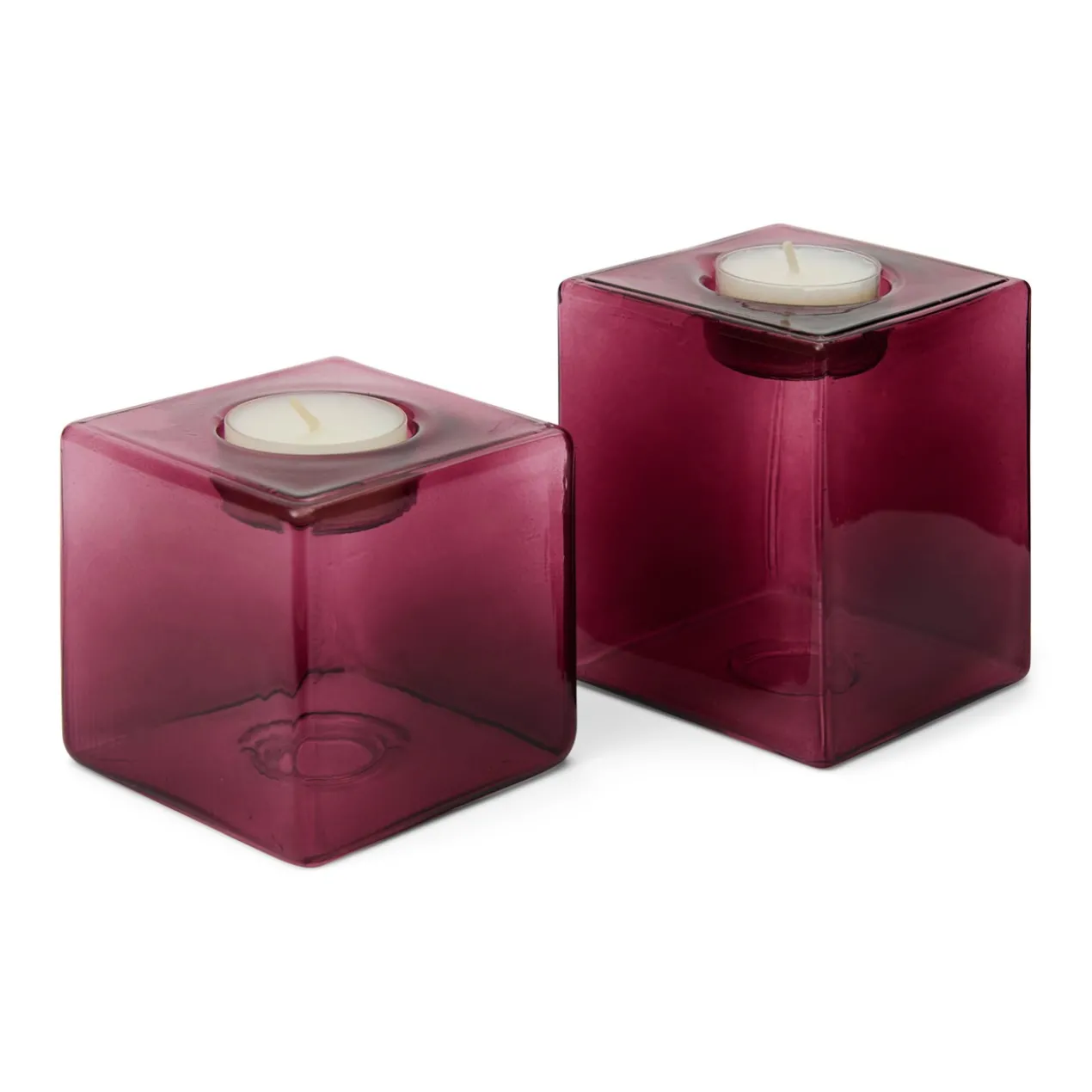Waxinelichthouder Pia H8 cm burgundy