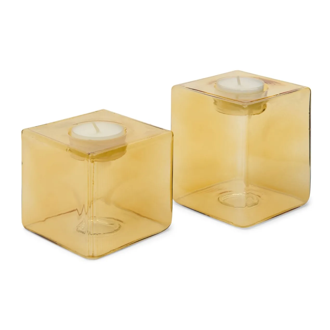 Waxinelichthouder Pia light H10 cm yellow