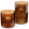 Waxinelichthouder Sia brown H10 cm