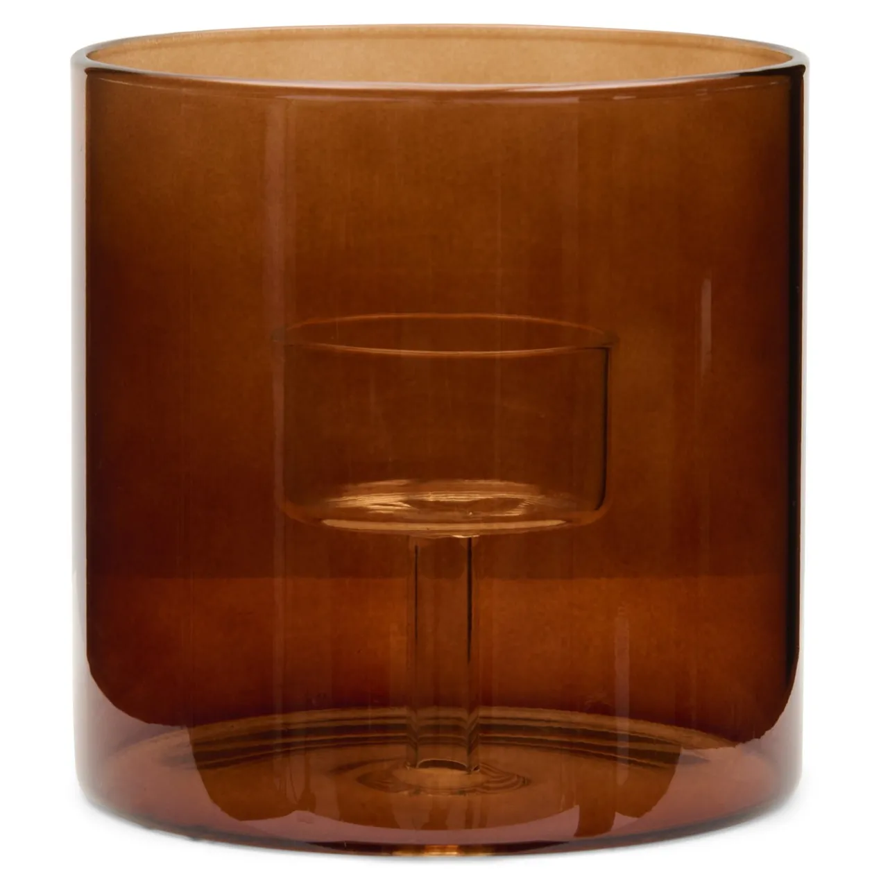 Waxinelichthouder Sia brown H10 cm