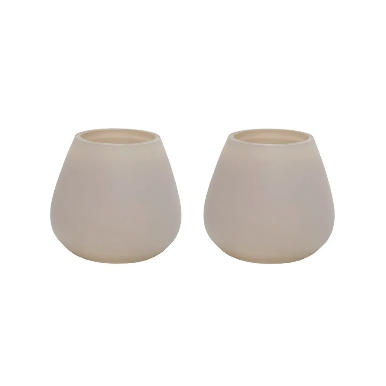 Waxinelichthouder Tasman XS Ø12,5 cm matte ivory - set van 2