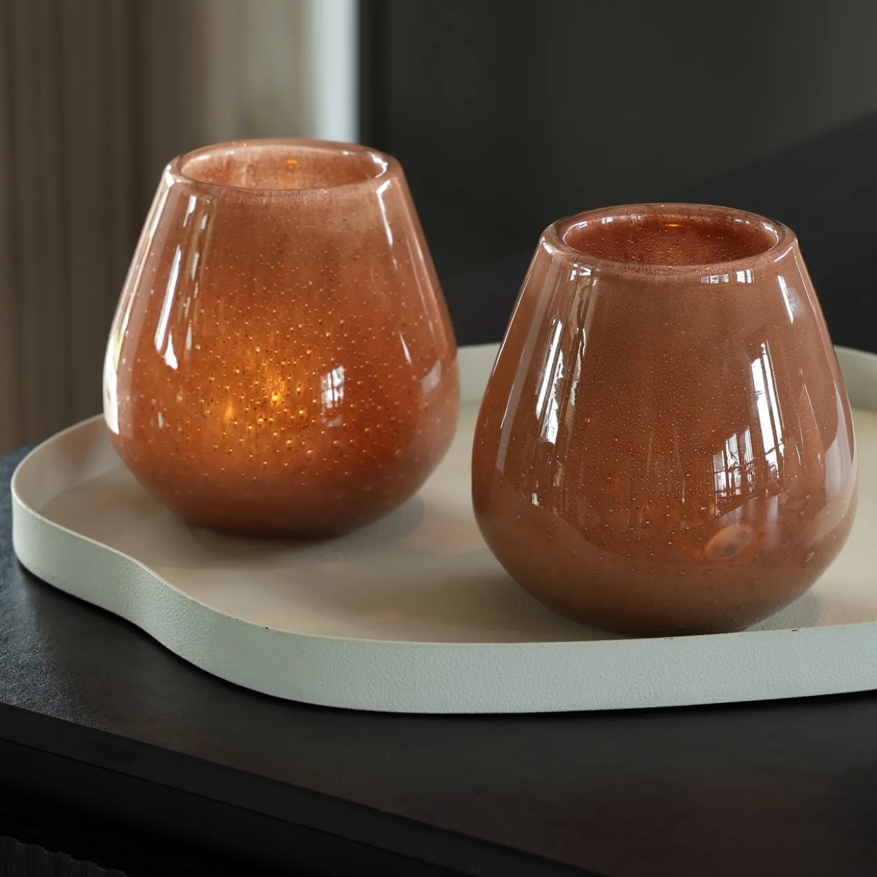 Waxinelichthouder Tasman XS Elite brown - set van 2