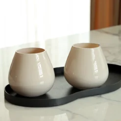 Waxinelichthouder Tasman XS Ø12,5 cm ivory - set van 2