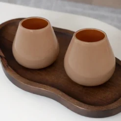 Waxinelichthouder Tasman XS Ø12,5 cm sand - set van 2
