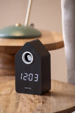 Wekker Cuckoo LED - Zwart hout