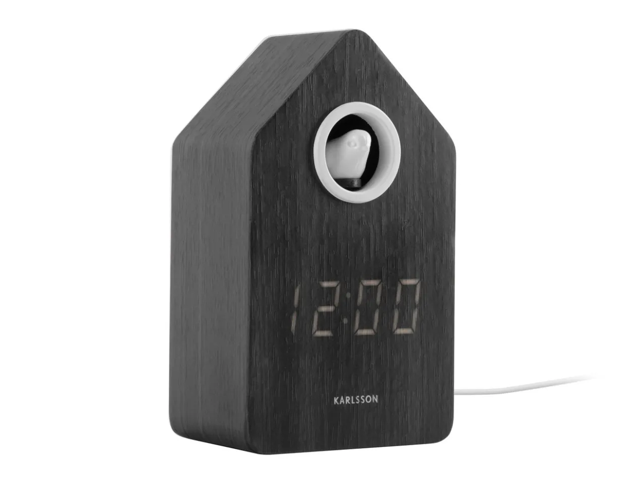 Wekker Cuckoo LED - Zwart hout