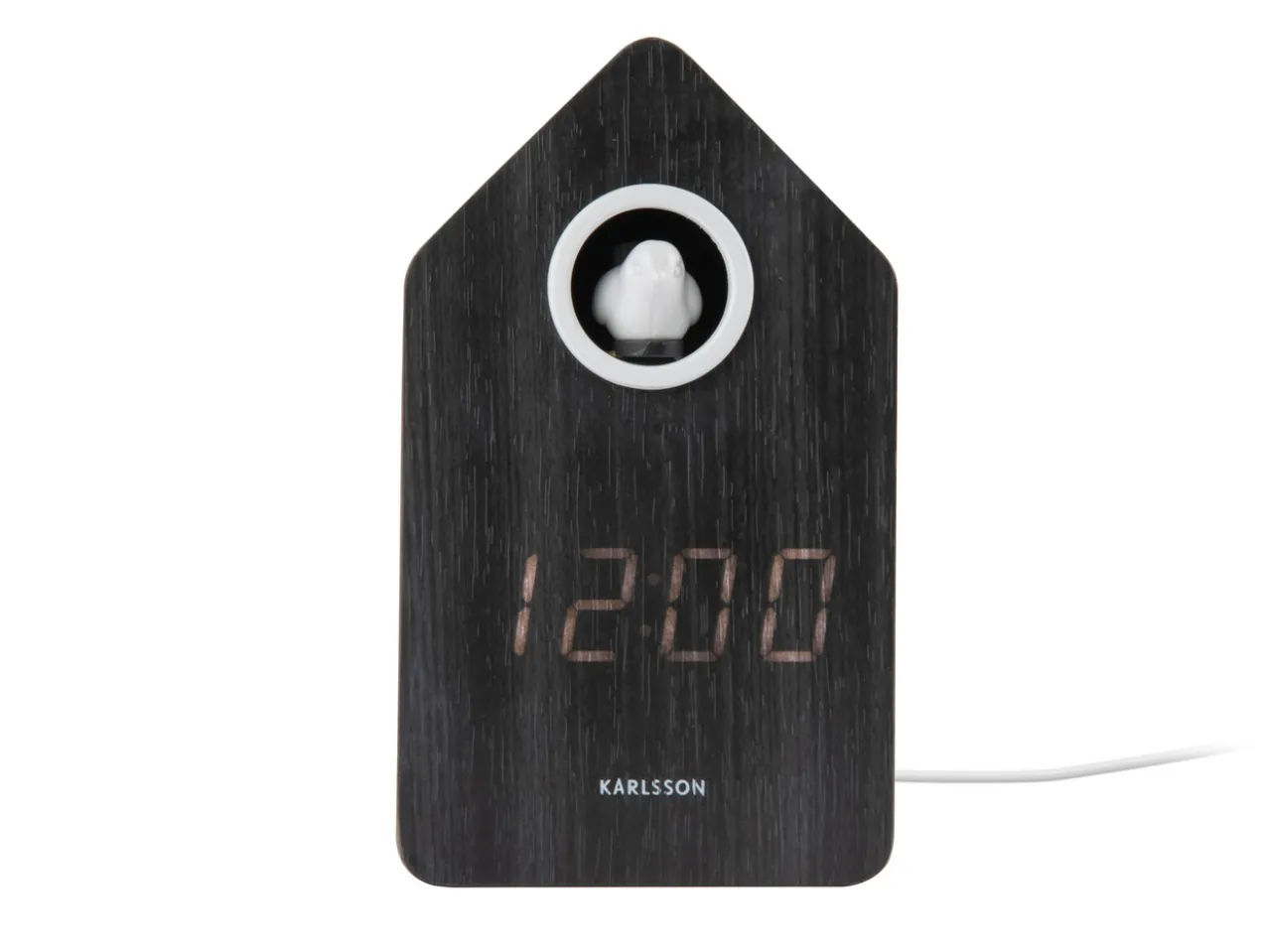 Wekker Cuckoo LED - Zwart hout