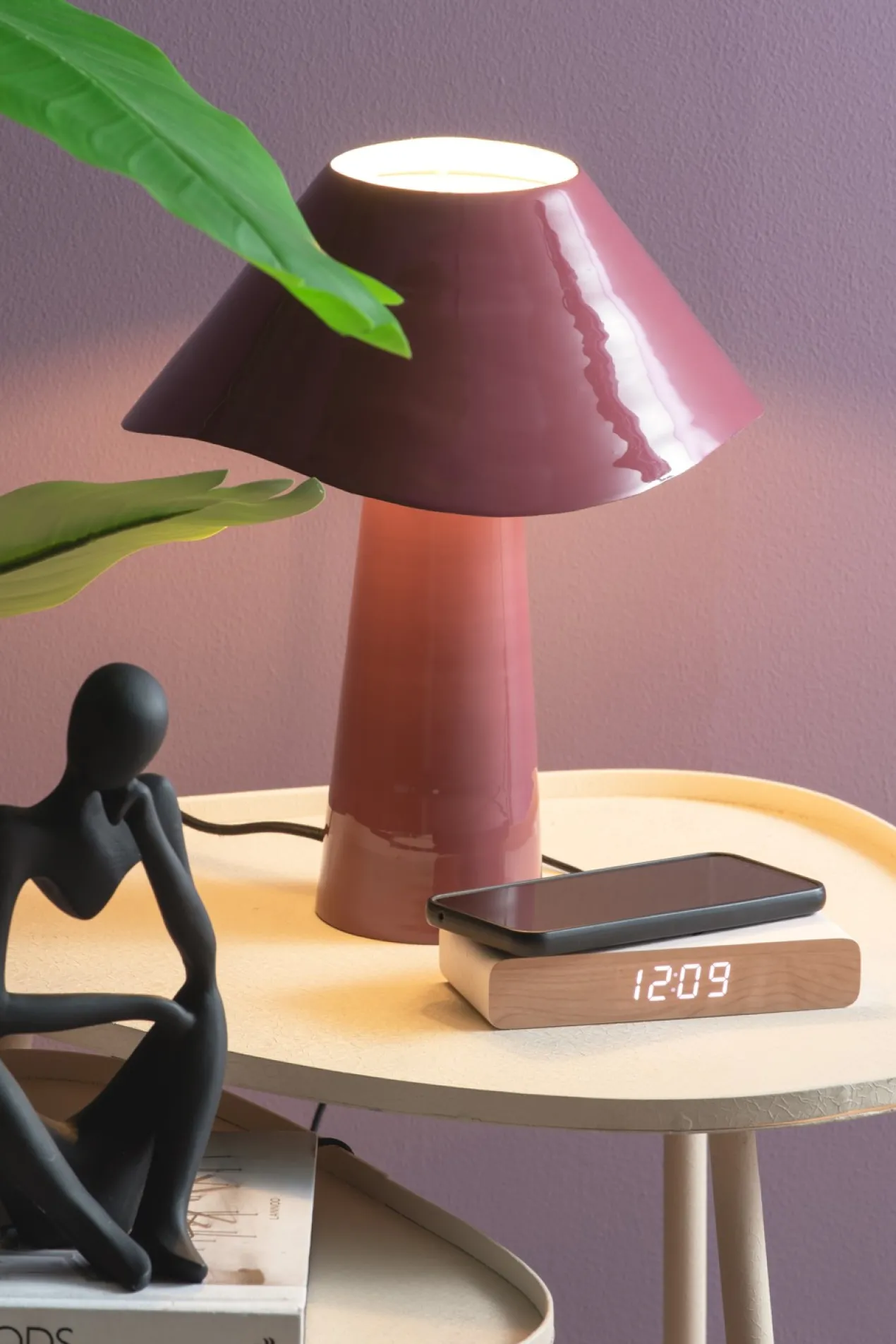 Wekker Retro Flat LED - Heldergeel