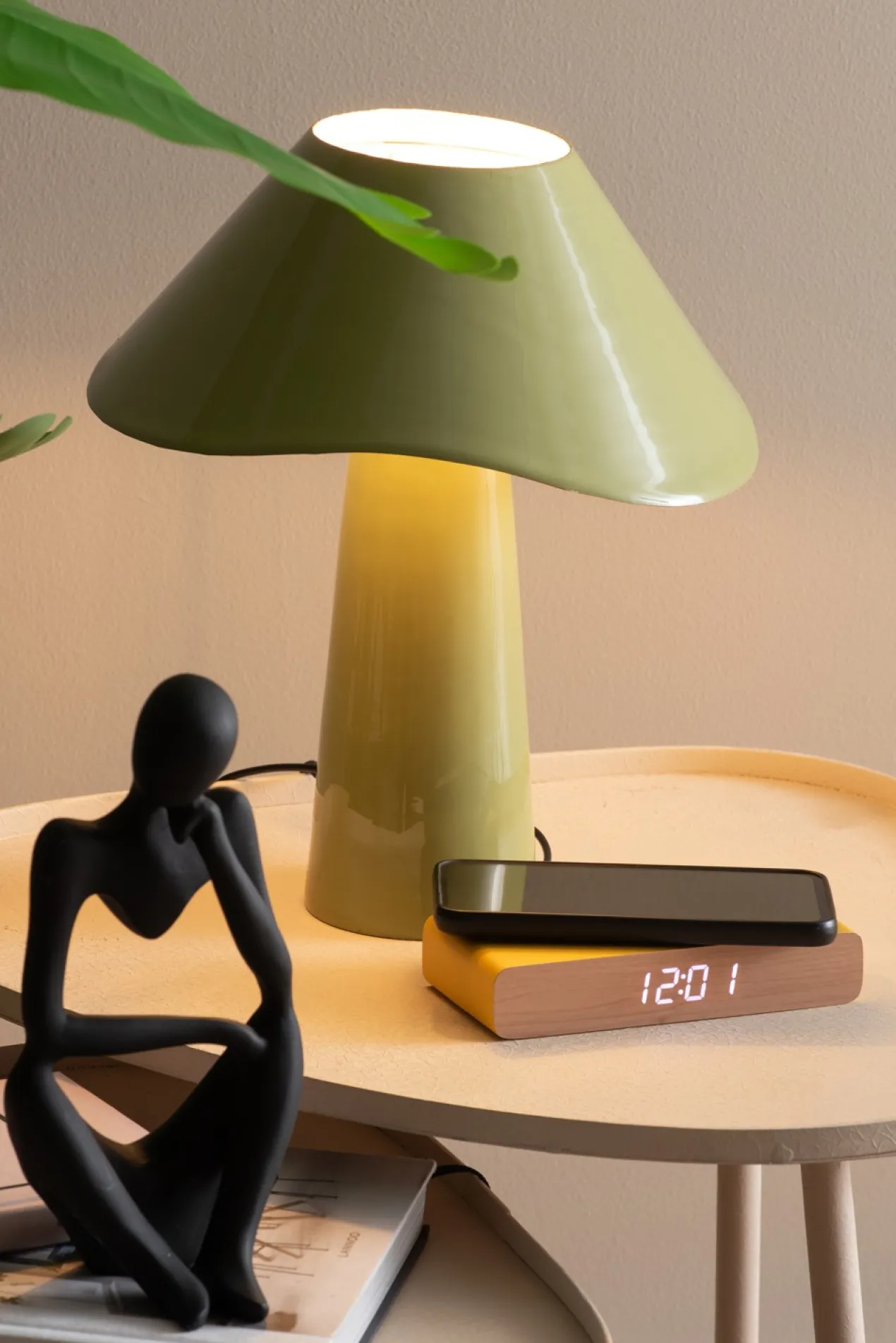 Wekker Retro Flat LED - Muisgrijs