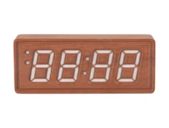 Wekker Solid Wood Engraved - Donker hout