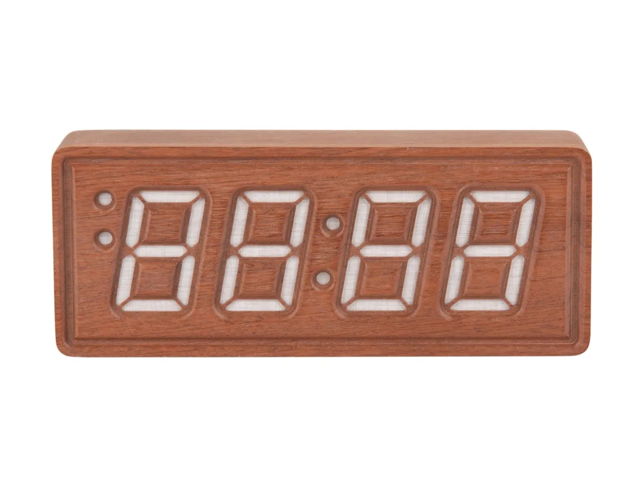 Wekker Solid Wood Engraved - Donker hout