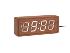 Wekker Solid Wood Engraved - Donker hout