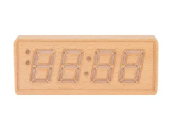 Wekker Solid Wood Engraved - Licht hout