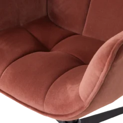 Wibo draaifauteuil mat velvet bruinrood [fsc]