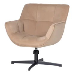Wibo draaifauteuil mat velvet zand [fsc]