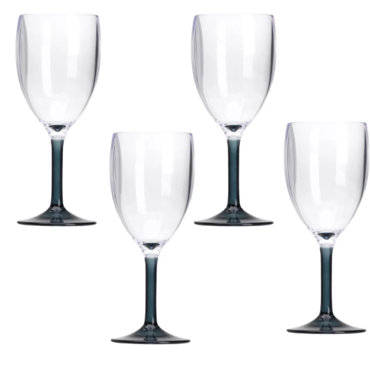 Wijnglas Goblet Smoke Acryl - set van 4