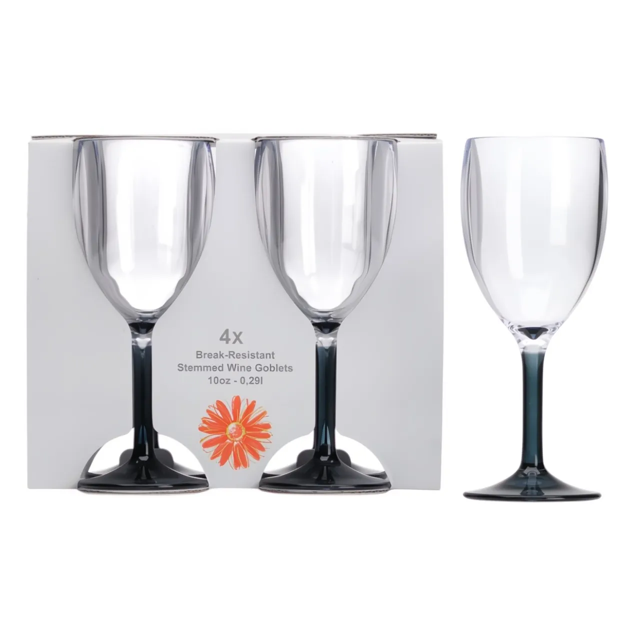 Wijnglas Goblet Smoke Acryl - set van 4