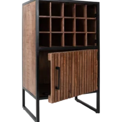 Wijnkast Loek 90 x 55 cm - Bruin Mangohout