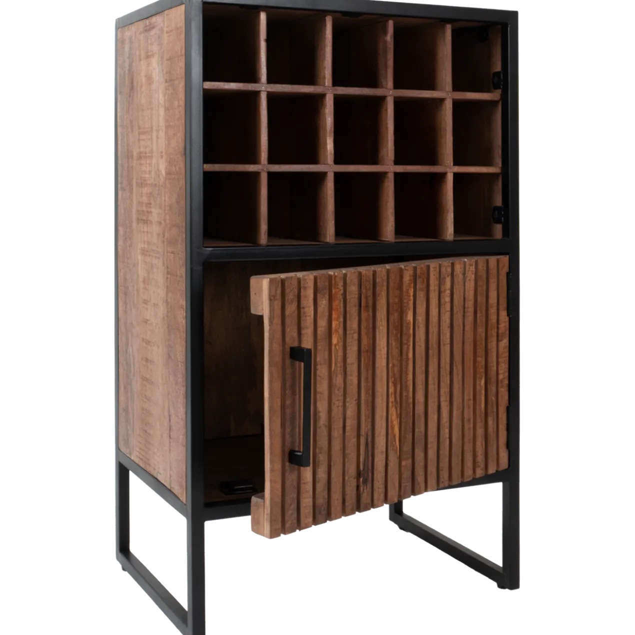 Wijnkast Loek 90 x 55 cm - Bruin Mangohout