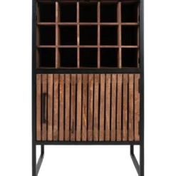 Wijnkast Loek 90 x 55 cm - Bruin Mangohout