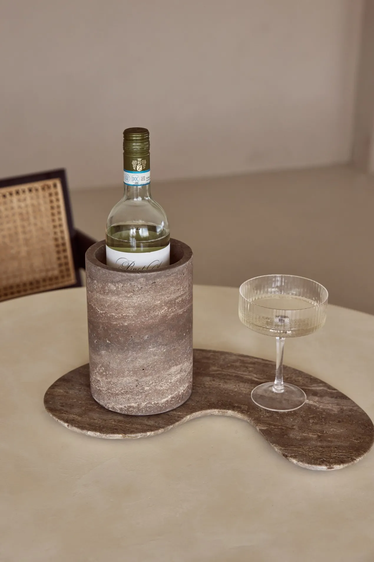 Wijnkoeler Titanium travertine