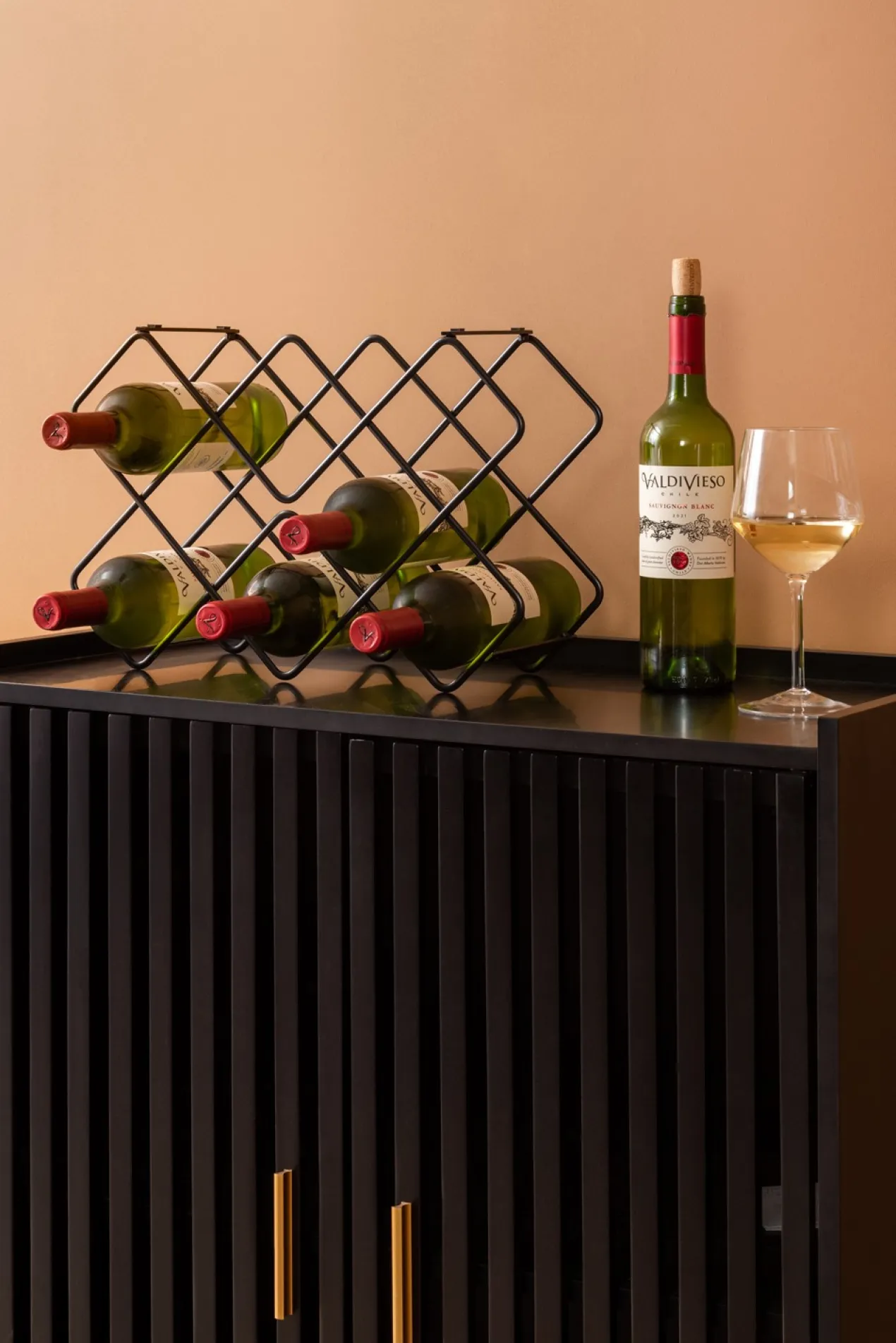 Wine rack Diamonds iron black