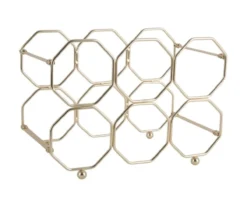Wine rack Honeycomb foldable iron gold