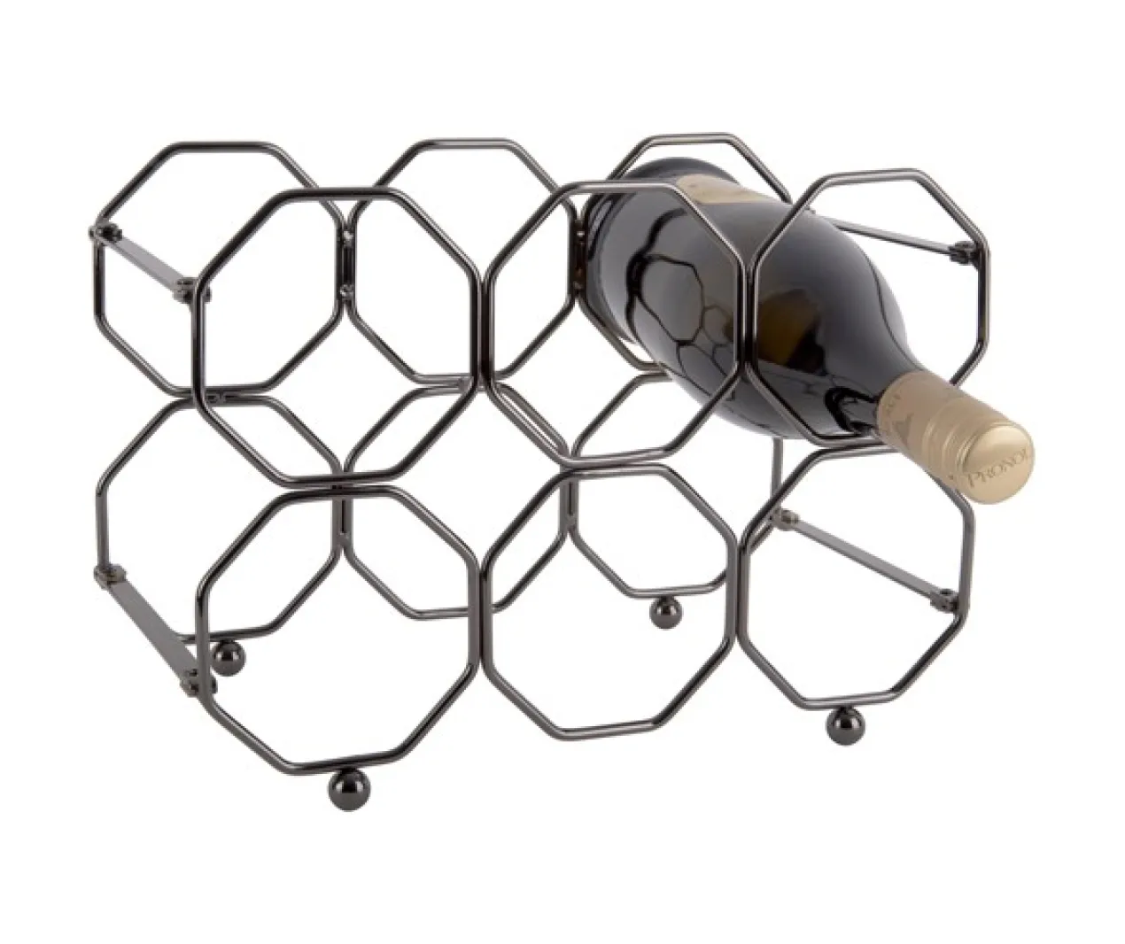 Wine rack Honeycomb foldable iron smokey grey