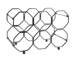 Wine rack Honeycomb foldable iron smokey grey