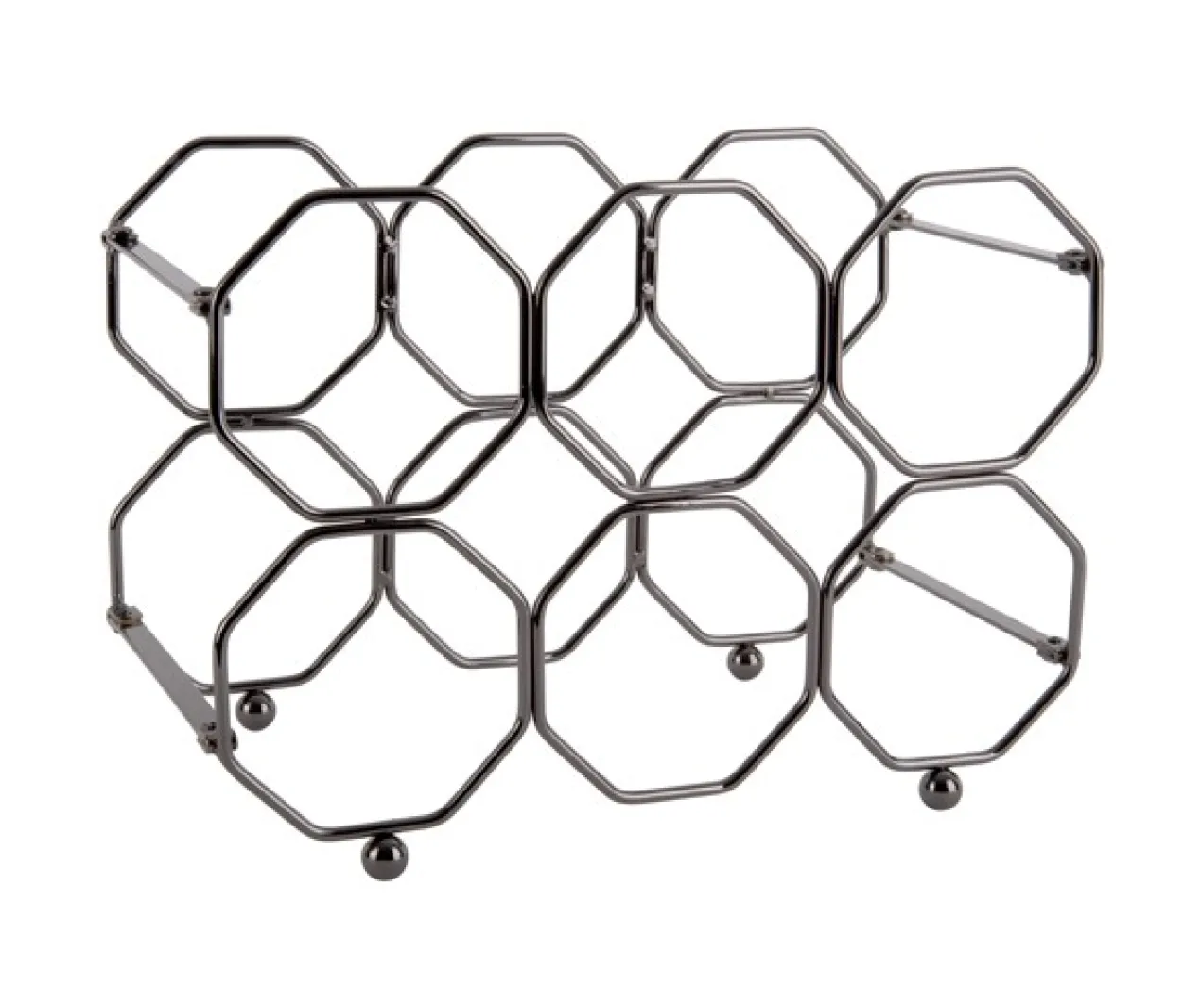 Wine rack Honeycomb foldable iron smokey grey