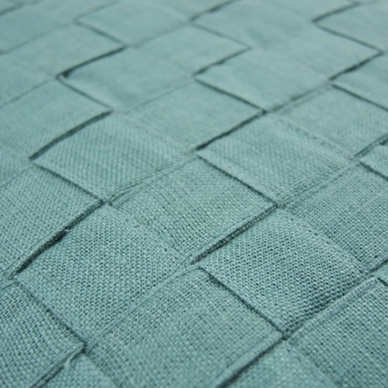 Woven seablue linnen kussen