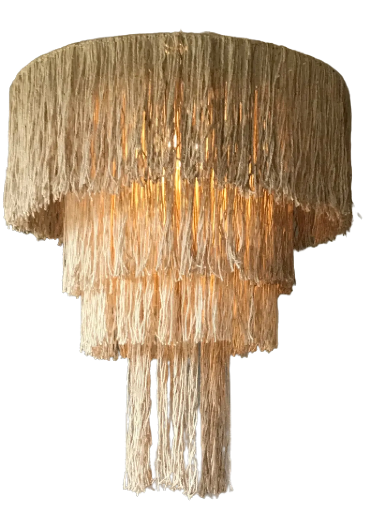 XXL Macramehanglamp XXL Kroonluchter touw naturel 90 cm