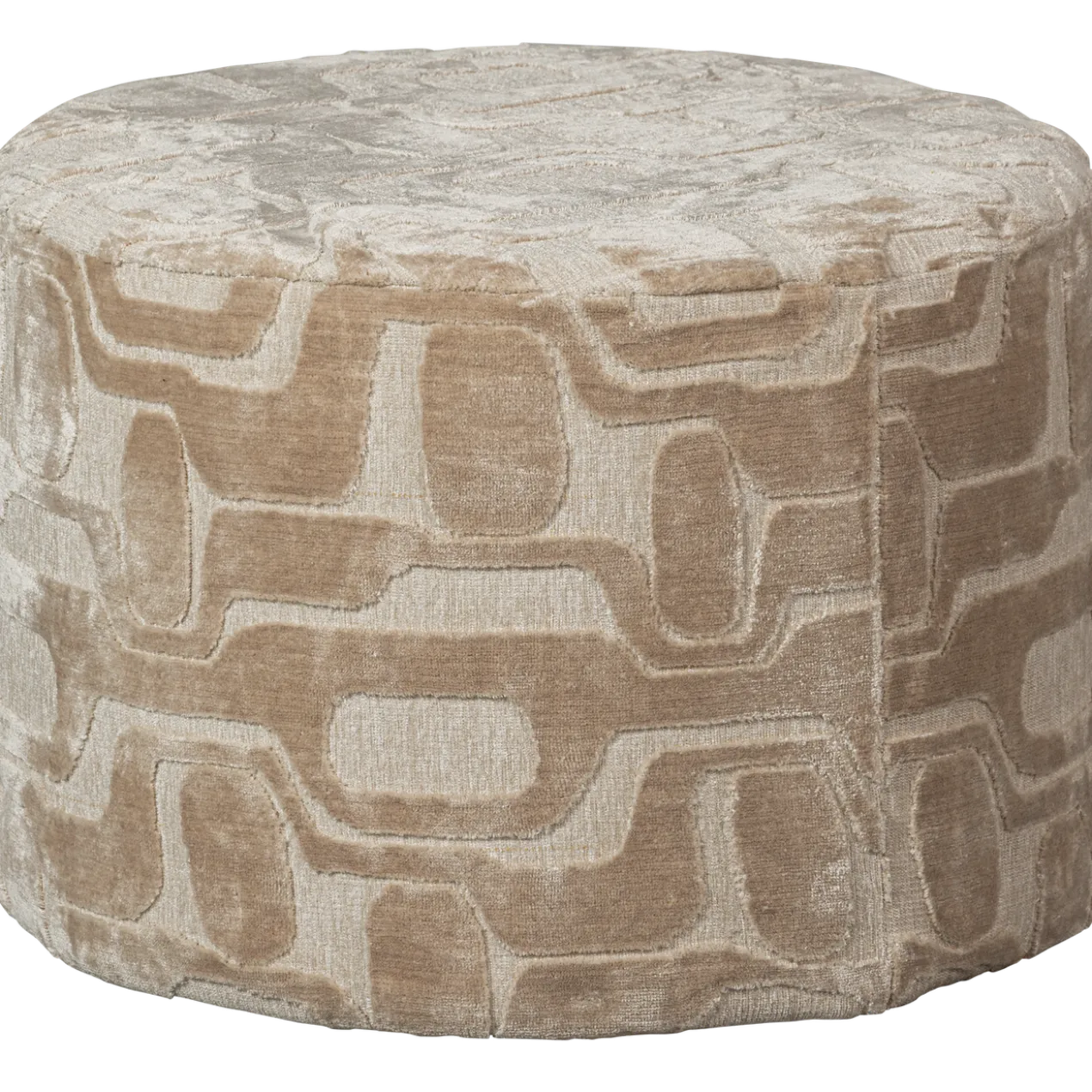 Yago poef viscose dessin naturel 43xo60 cm