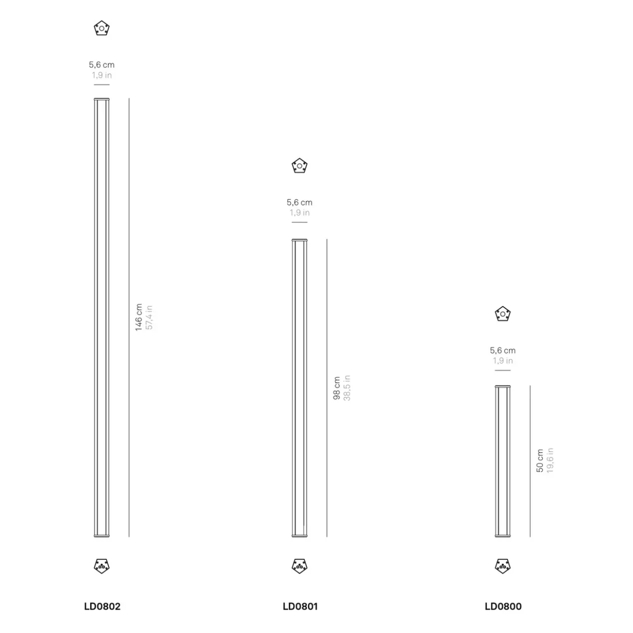 Zafferano oplaadbare lichtstaaf Pencil S wit