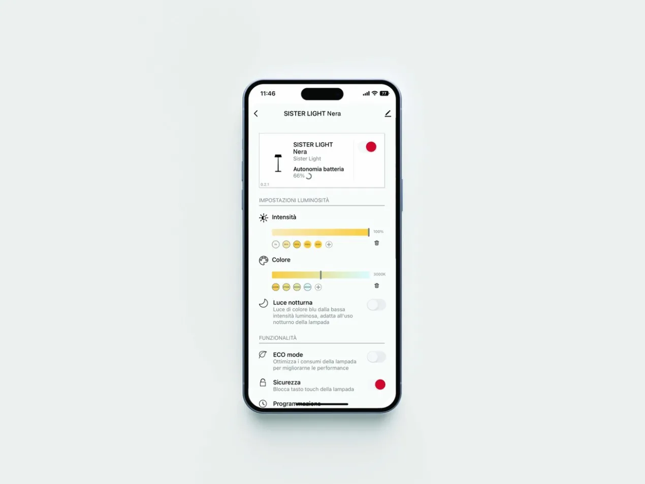 Zafferano oplaadbare tafellamp Sister Light mini Wifi koper