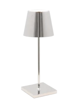Zafferano oplaadbare tafellamp M chroom