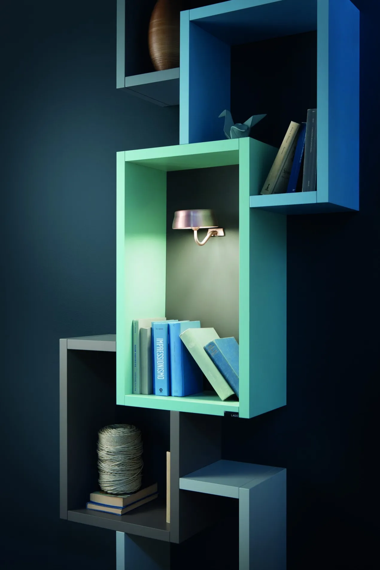 Zafferano wandlamp Sister Light Wifi parel zwart