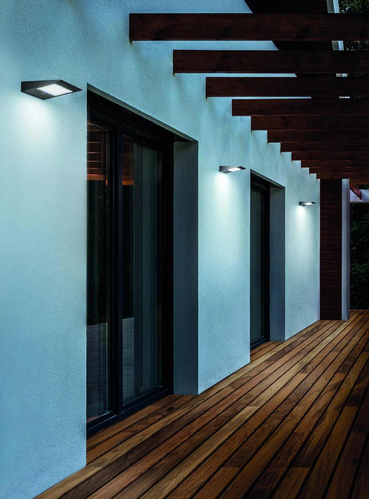 Zafferano zonne-energie wandlamp antraciet