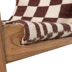 Zano fauteuil hout bruin met kelim zitting naturel