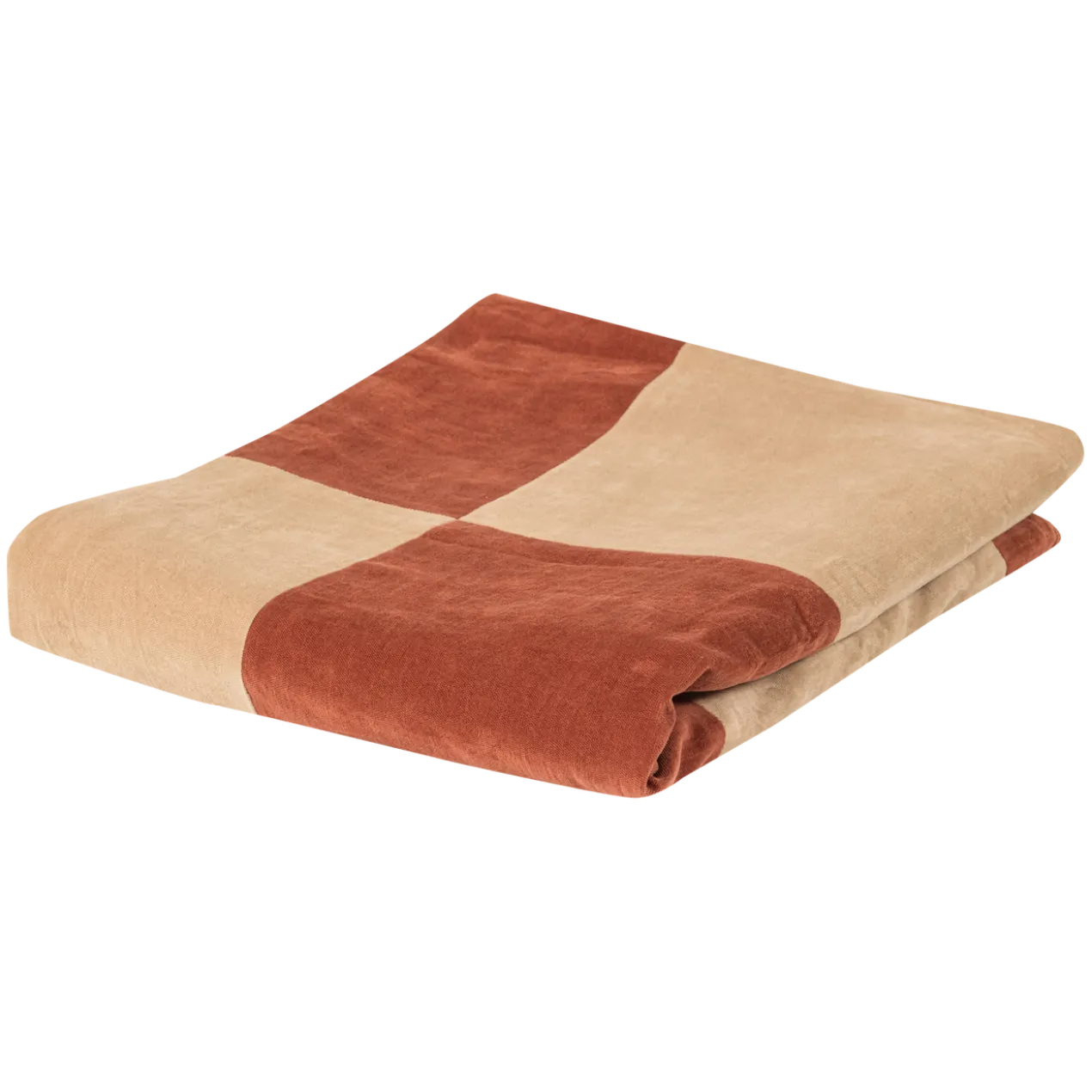 Zena plaid 130x170 cm velvet roestbruin/beige