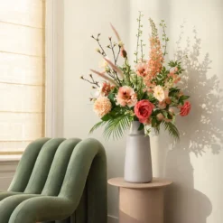 Zijden boeket Liora Peach