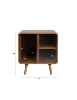 Zij tafel / bed standaard rise notenhout