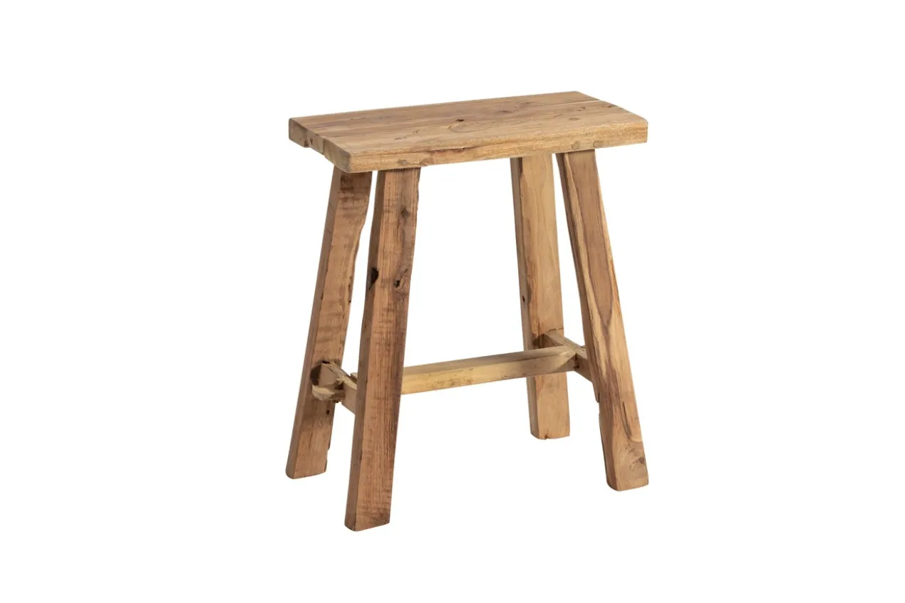 zit bankje oud teak naturel 40 cm