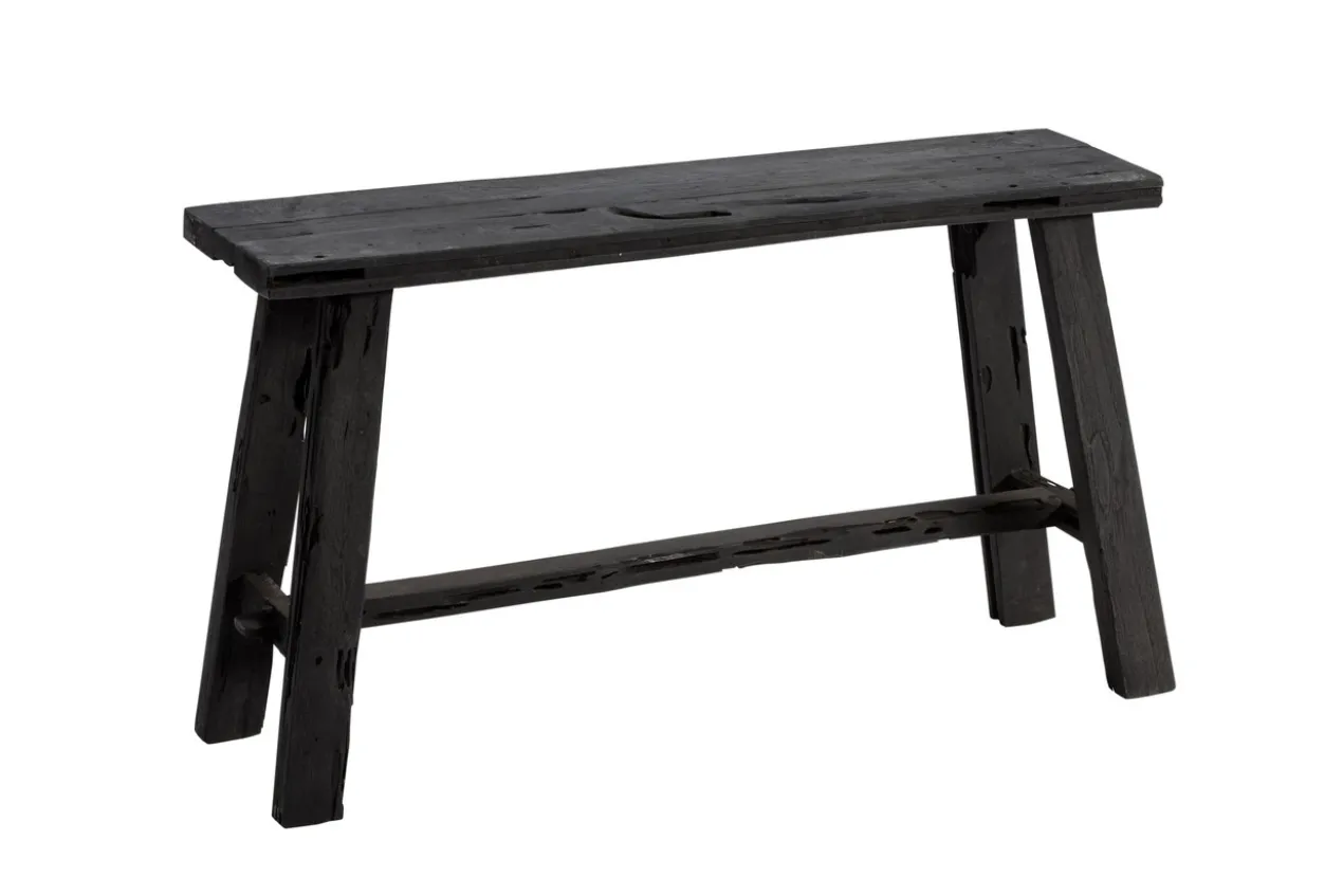 zitbank oud teak 80 cm zwart